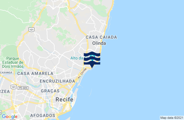 Olinda, Brazilの潮見表地図