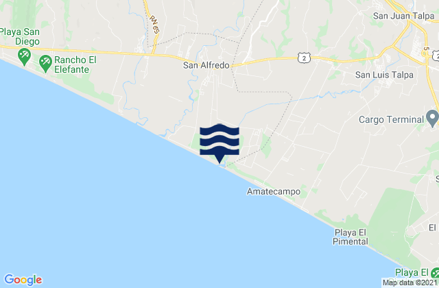 Olocuilta, El Salvadorの潮見表地図