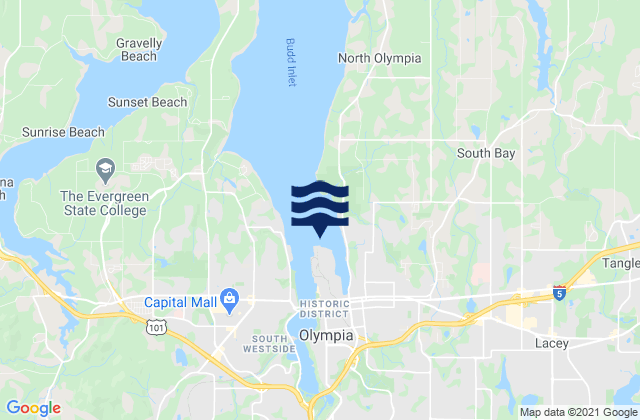 Olympia Budd Inlet, United Statesの潮見表地図