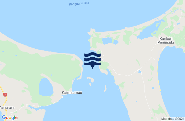Omaia Island, New Zealandの潮見表地図