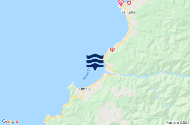 Omaio Bay (Motunui Island), New Zealandの潮見表地図