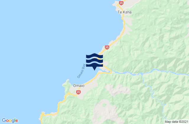 Omaio Bay, New Zealandの潮見表地図