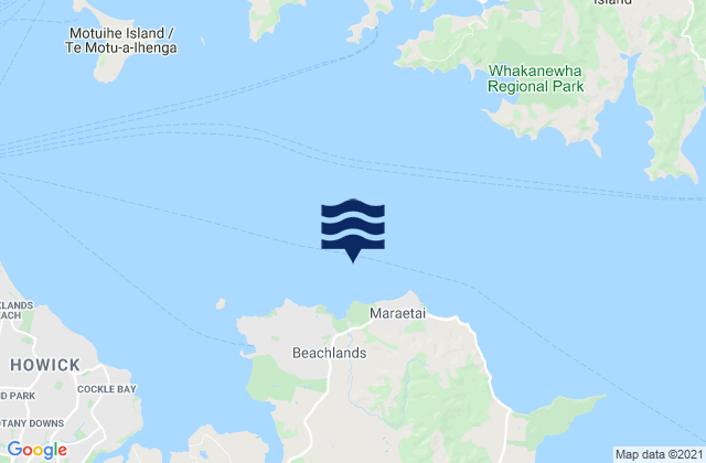 Omana Beach, New Zealandの潮見表地図