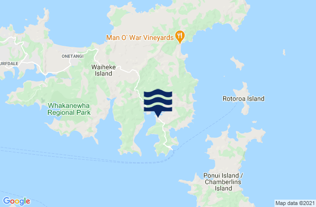 Omaru Bay, New Zealandの潮見表地図