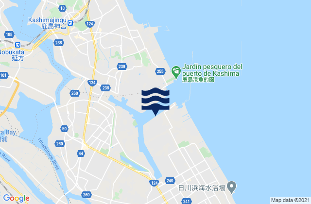 Omigawa, Japanの潮見表地図