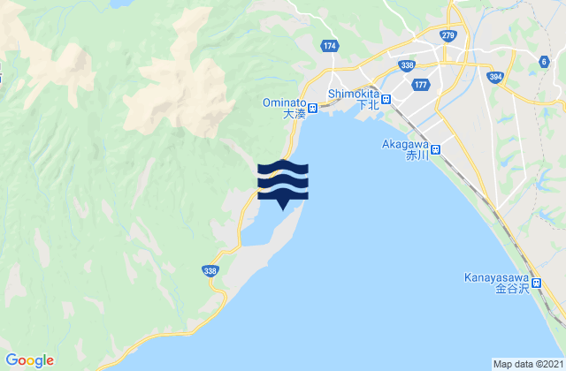 Ominato Ko Mutsu Kaiwan, Japanの潮見表地図