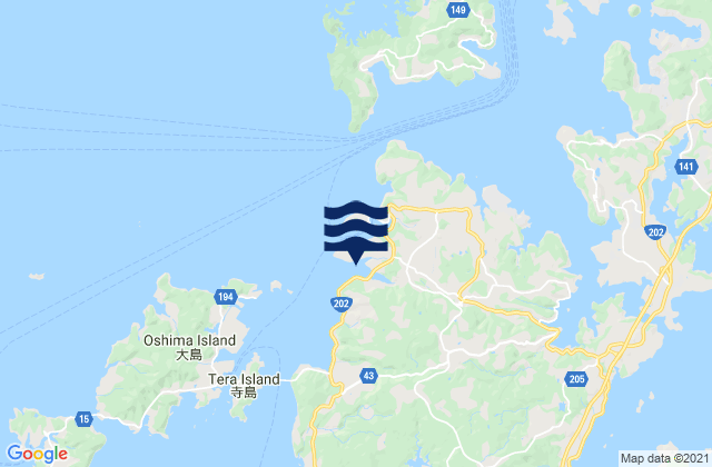 Omodaka Wan, Japanの潮見表地図