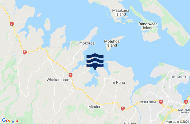 Omokoroa Beach, New Zealandの潮見表地図