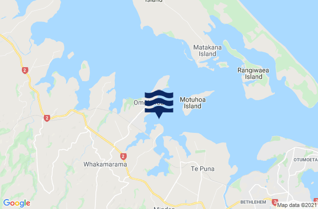 Omokoroa, New Zealandの潮見表地図