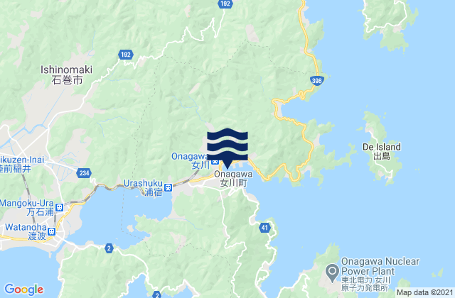 Onagawa Chō, Japanの潮見表地図