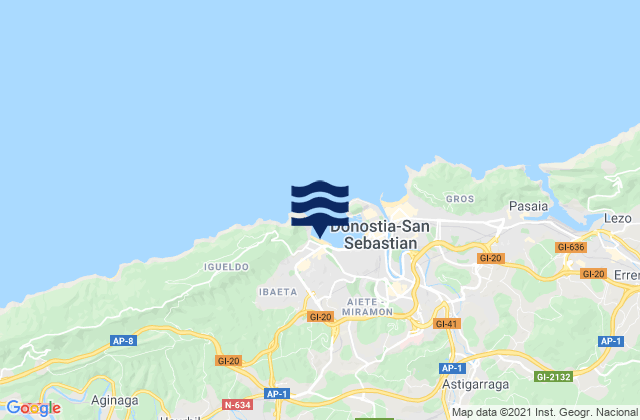 Ondarreta, Spainの潮見表地図