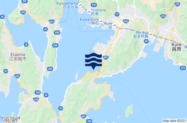 Ondo Seto, Japanの潮見表地図
