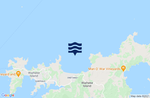 Onetangi Bay, New Zealandの潮見表地図