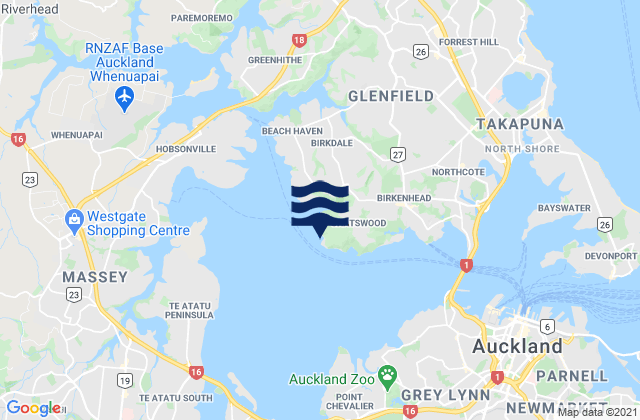 Onetaunga Bay, New Zealandの潮見表地図