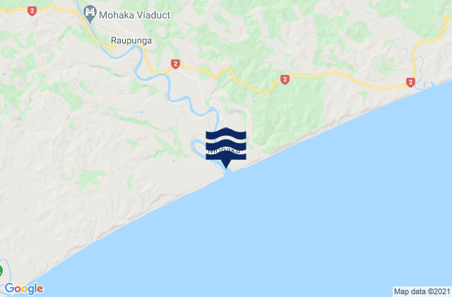 Onewhero Bay, New Zealandの潮見表地図