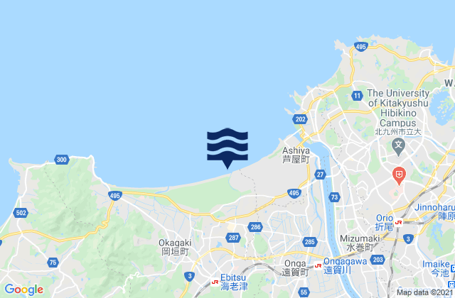 Onga-gun, Japanの潮見表地図