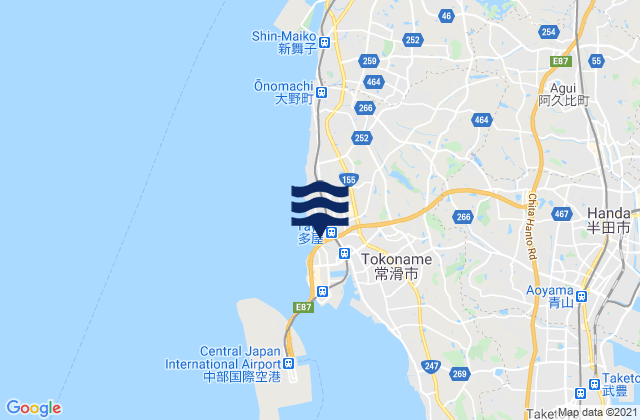 Onizaki, Japanの潮見表地図