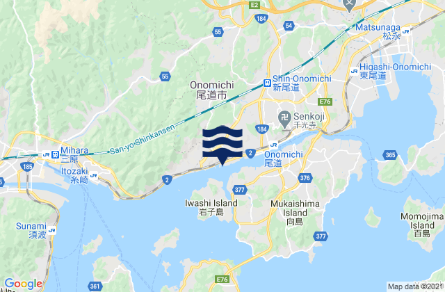 Onomichi-shi, Japanの潮見表地図