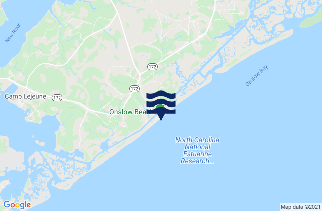 Onslow Beach, United Statesの潮見表地図