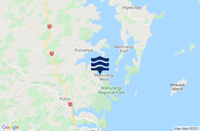 Opahi Bay, New Zealandの潮見表地図