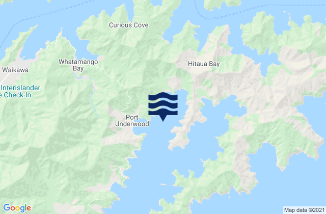 Opihi Bay, New Zealandの潮見表地図