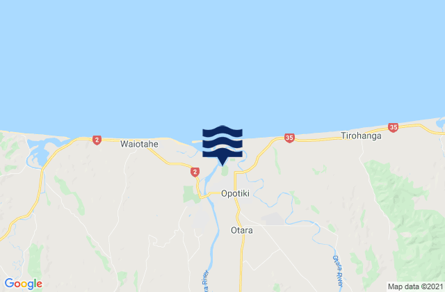 Opotiki District, New Zealandの潮見表地図