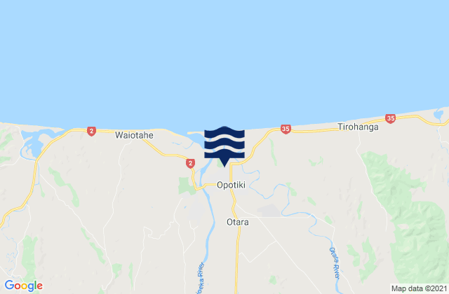 Opotiki, New Zealandの潮見表地図