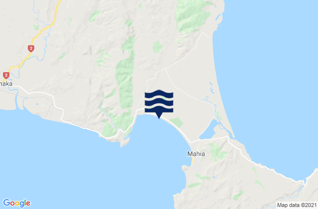 Opoutama Beach, New Zealandの潮見表地図