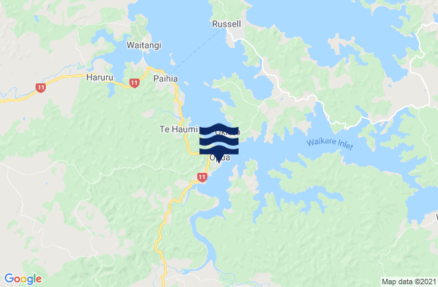Opua, New Zealandの潮見表地図