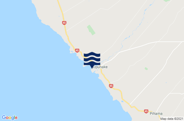 Opunake, New Zealandの潮見表地図