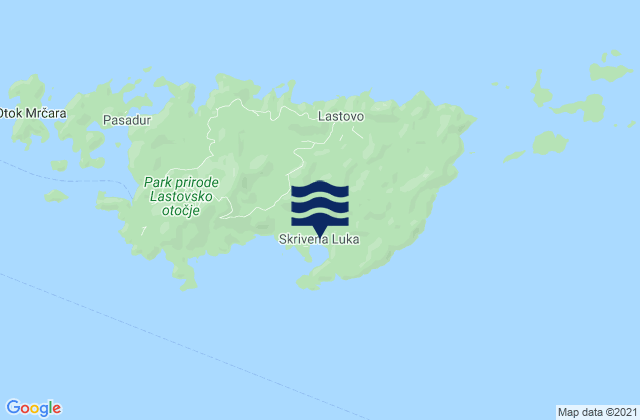 Općina Lastovo, Croatiaの潮見表地図
