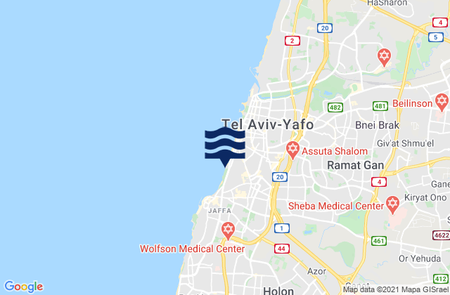 Or Yehuda, Israelの潮見表地図