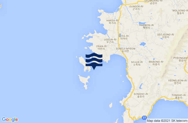 Oran-ni Maro-hae, South Koreaの潮見表地図