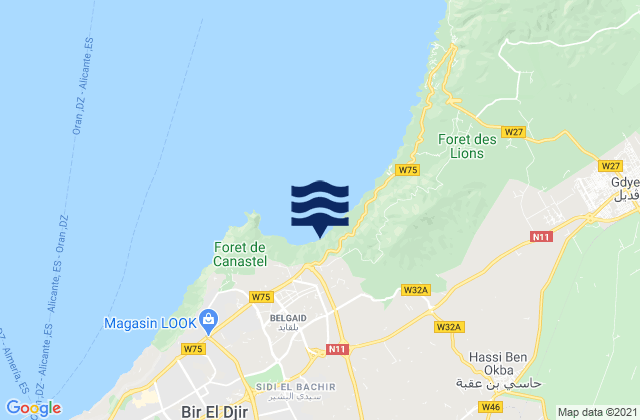 Oran, Algeriaの潮見表地図