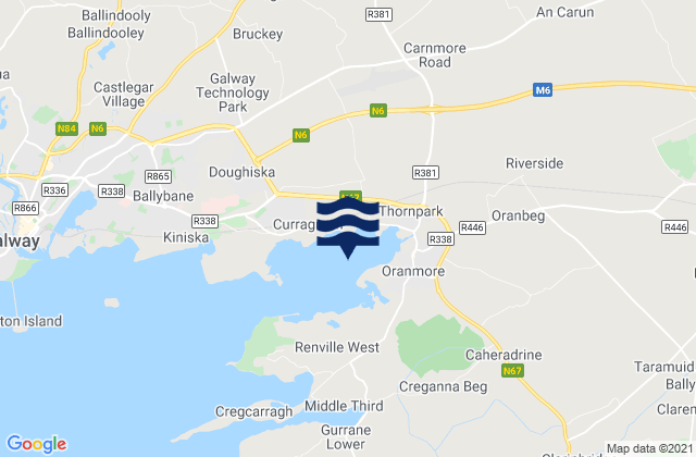 Oranmore Bay, Irelandの潮見表地図