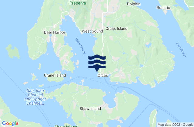 Orcas Orcas Island, United Statesの潮見表地図