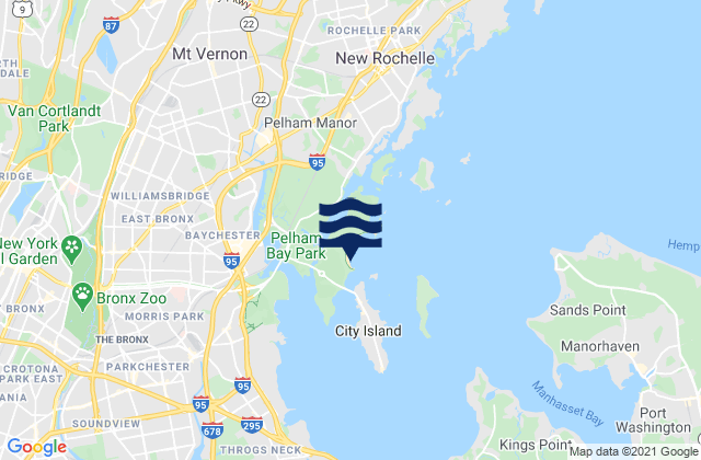 Orchard Beach Bronx, United Statesの潮見表地図