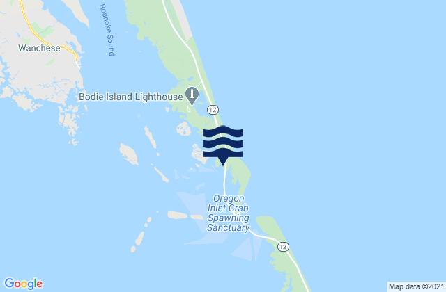 Oregon Inlet Marina, United Statesの潮見表地図
