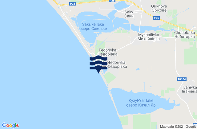 Orekhovo, Ukraineの潮見表地図
