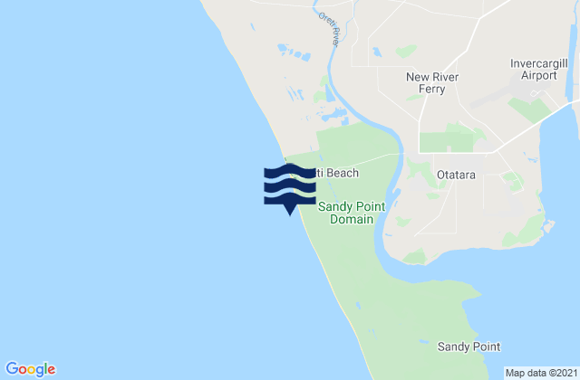 Oreti Beach, New Zealandの潮見表地図