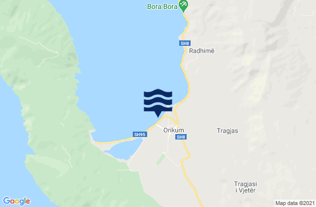 Orikum, Albaniaの潮見表地図