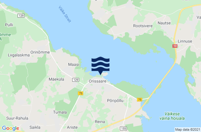 Orissaare, Estoniaの潮見表地図
