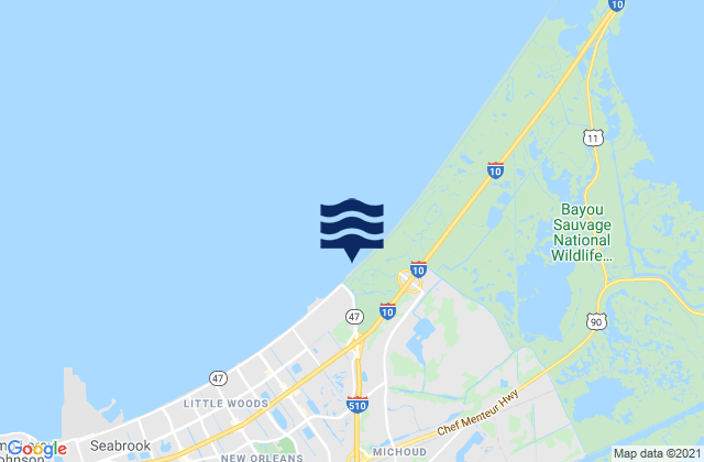 Orleans Parish, United Statesの潮見表地図