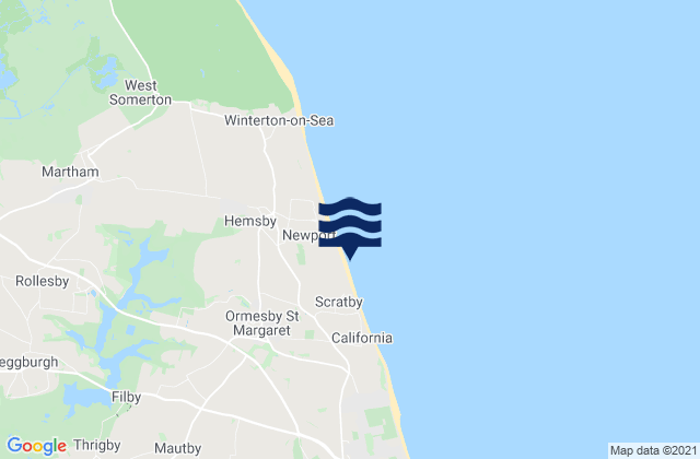 Ormesby St Margaret, United Kingdomの潮見表地図