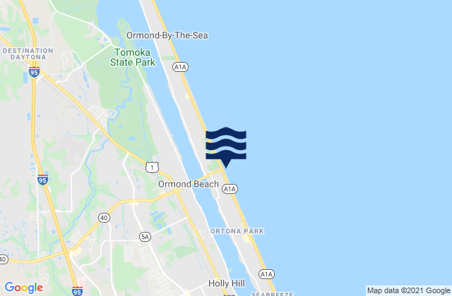 Ormond Beach (Halifax River), United Statesの潮見表地図