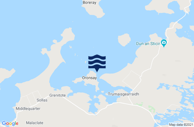 Oronsay, United Kingdomの潮見表地図