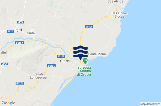 Orosei, Italyの潮見表地図