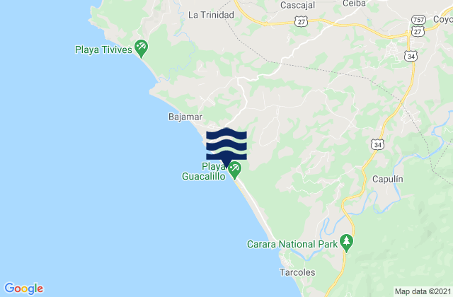 Orotina, Costa Ricaの潮見表地図
