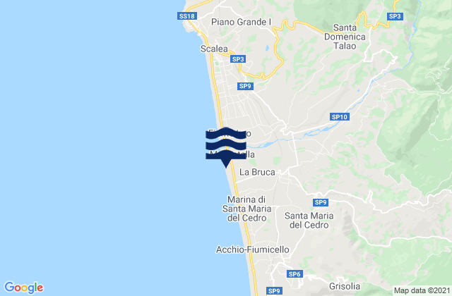 Orsomarso, Italyの潮見表地図