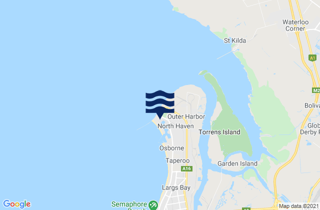 Ort Adelaide (Outer Harbor), Australiaの潮見表地図